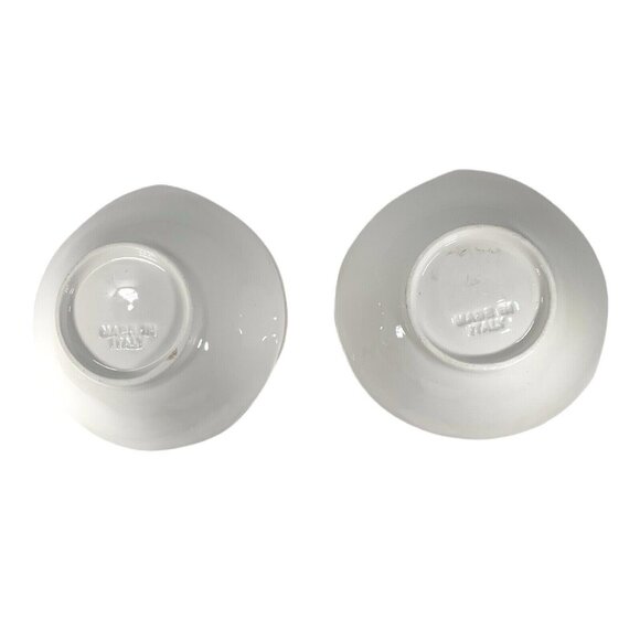 Pumpkin Dish 5" Snack Bowl Made in Italy Set of 2 Handpainted Orange Green Stem - Picture 4 of 7